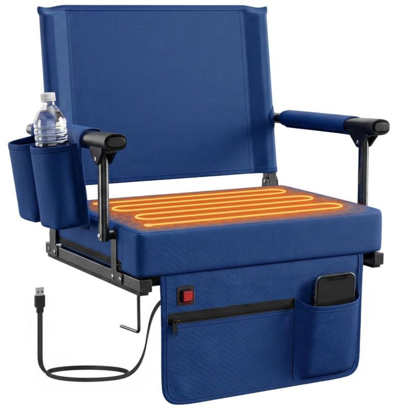 Asiento de estadio calefaccionado Sekey 2 uds azul marino
