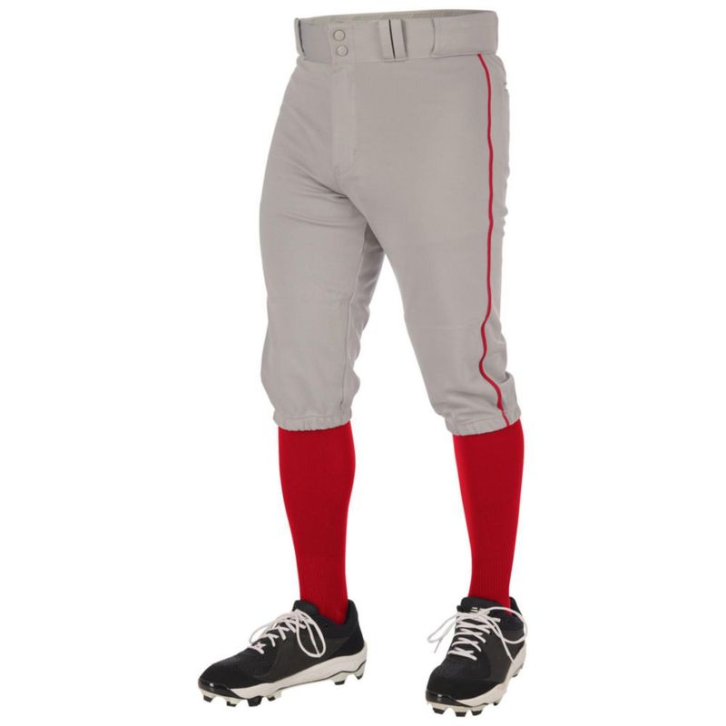 Pantalones de béisbol CHAMPRO Juvenil talla extra pequeña gris/escarlata