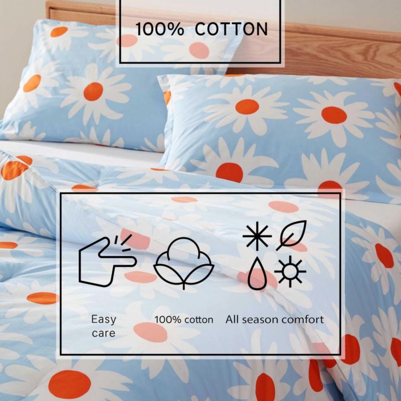 Juego de Edredón MARIMEKKO King 270x234 cm Algodón Percal