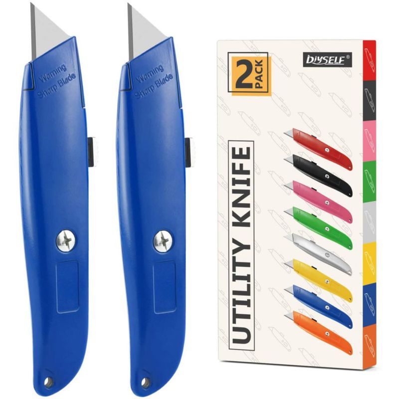 Cuchillo Multiusos DIYSELF Pack de 2 Azul Retráctil