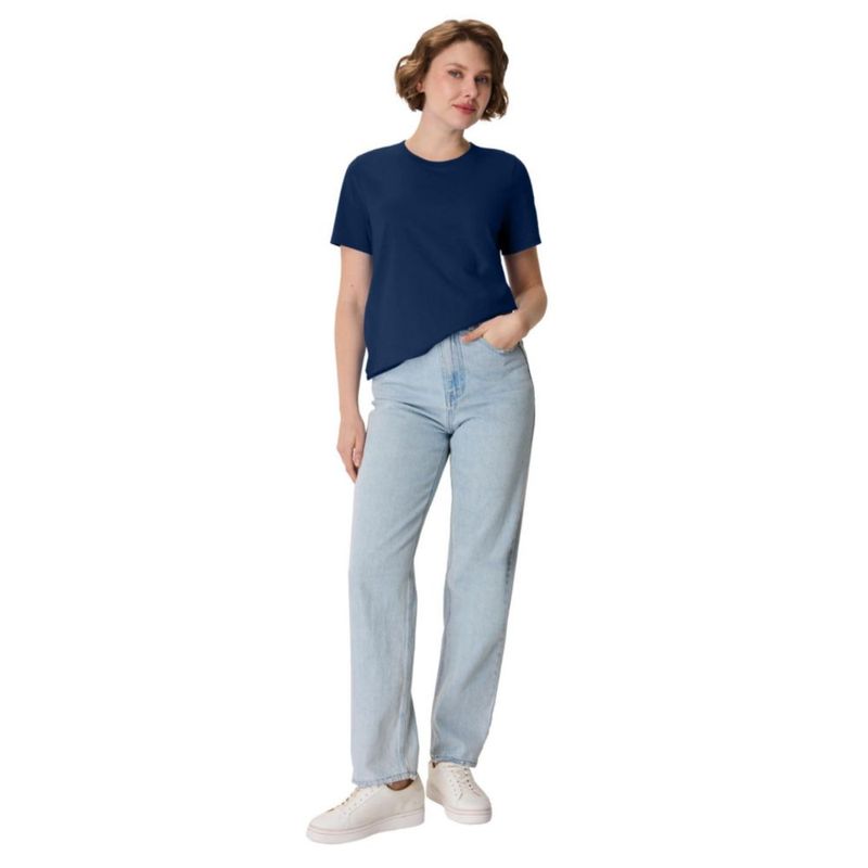 Camiseta Hanes Navy para mujer talla L EE. UU. manga corta