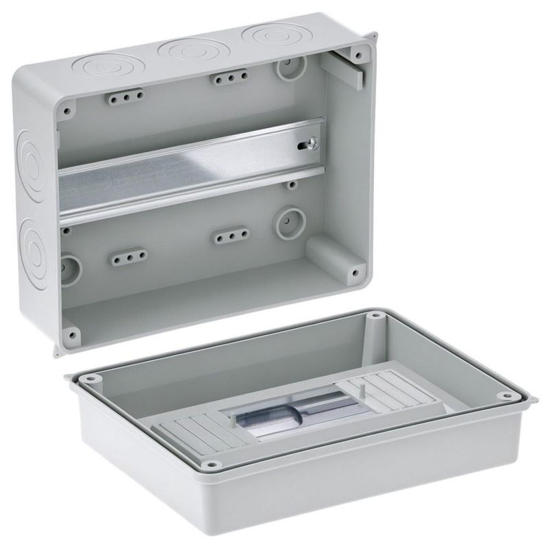 Caja de interruptores QWORK 200x92x155mm 8 vías IP65 ABS
