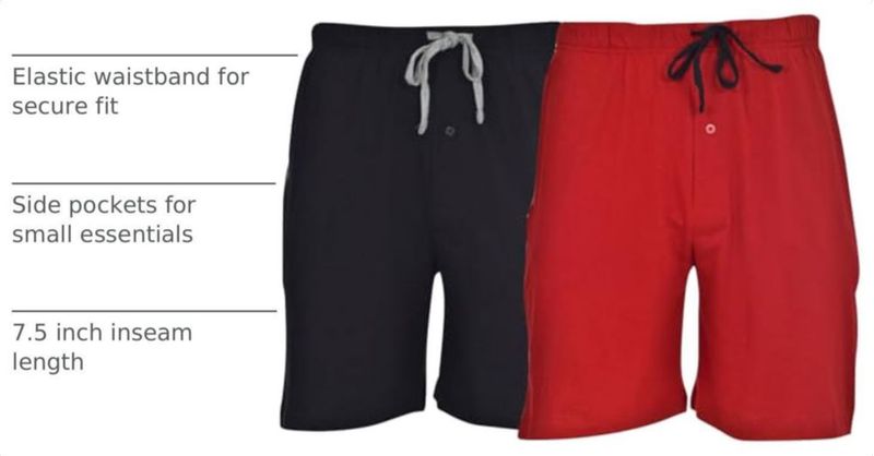 Shorts Hanes 19 cm 2 piezas de algodón rojo bicicleta/negro