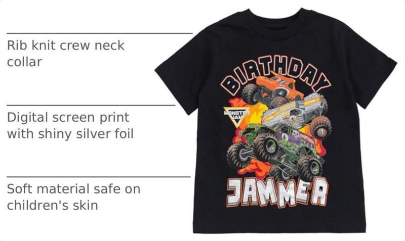 Camiseta Monster Jam Grave Digger “Birthday Jammer”