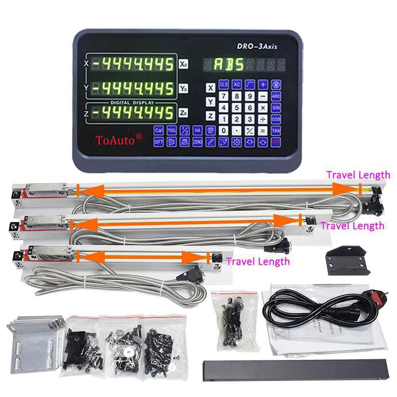 Indicador Digital TOAUTO DRO de 3 Ejes 400+450+550 mm