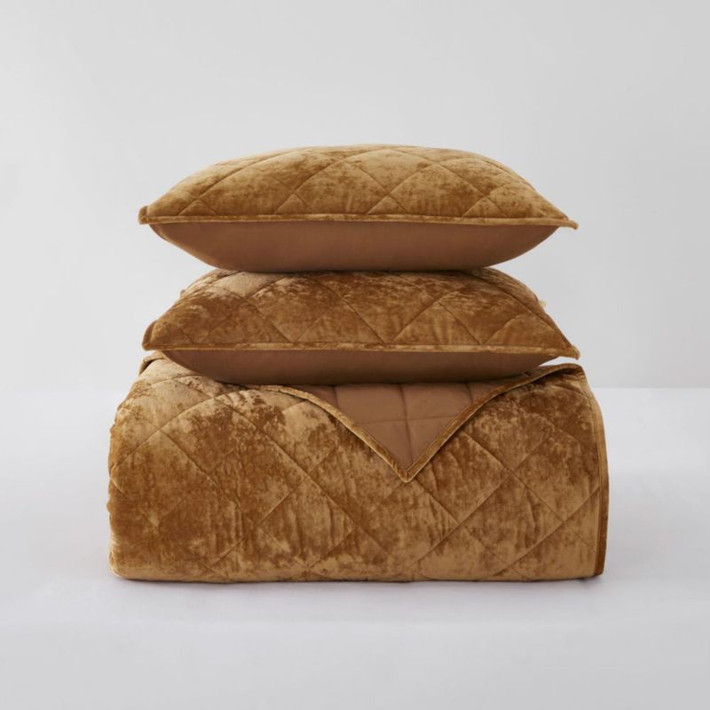 Juego de cama Wonderful King 270x240 cm Terciopelo Caramelo