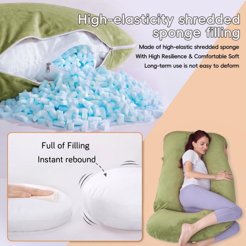 Almohada para Embarazo AMCATON 152 cm Espuma Viscoelástica Verde