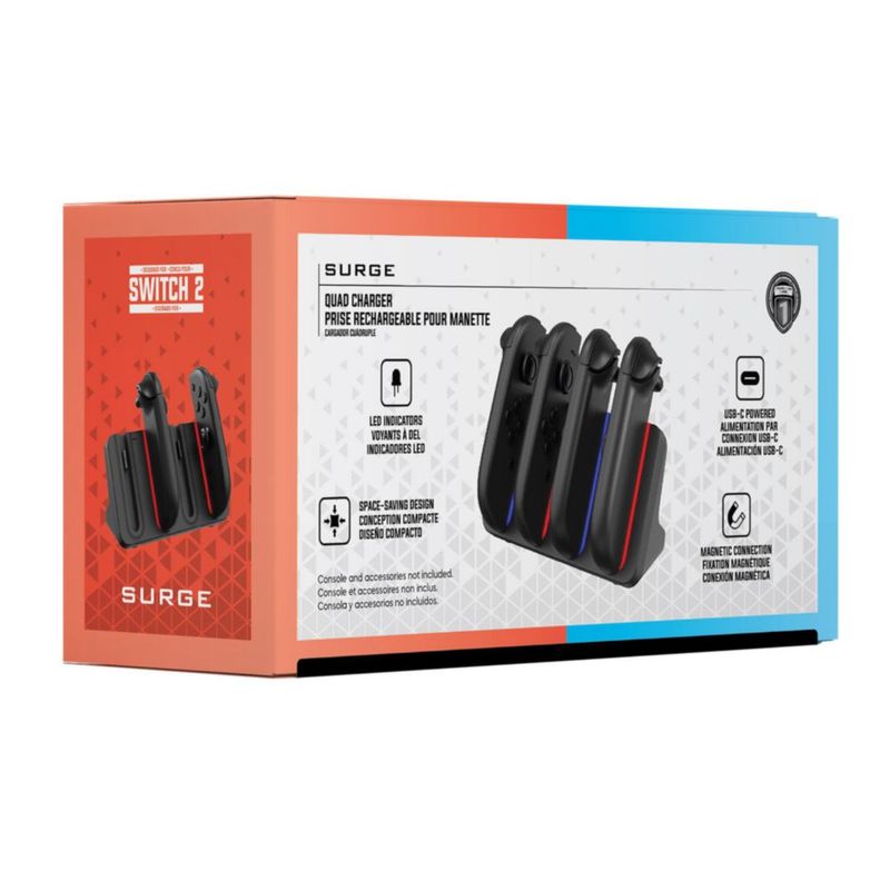 Cargador Surge Nintendo Switch 4‑en‑1 USB‑C con LED