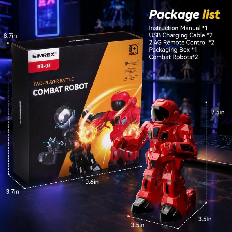 Set de Robots de Lucha RC SIMREX 2 Jugadores 8+