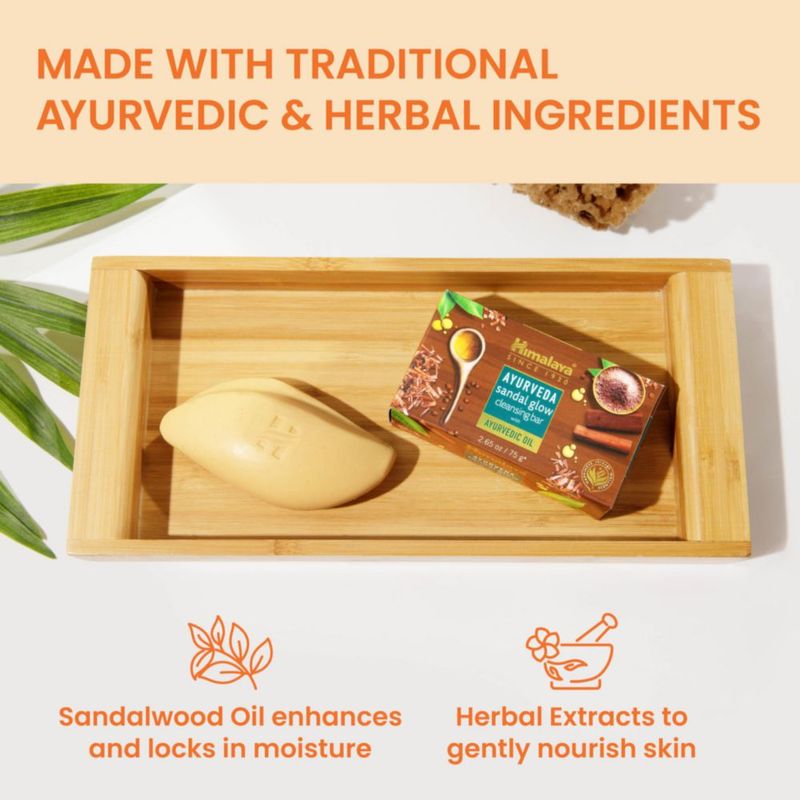 Jabón en barra Himalaya 75 g (paquete de 6) Sandal Glow Ayurveda