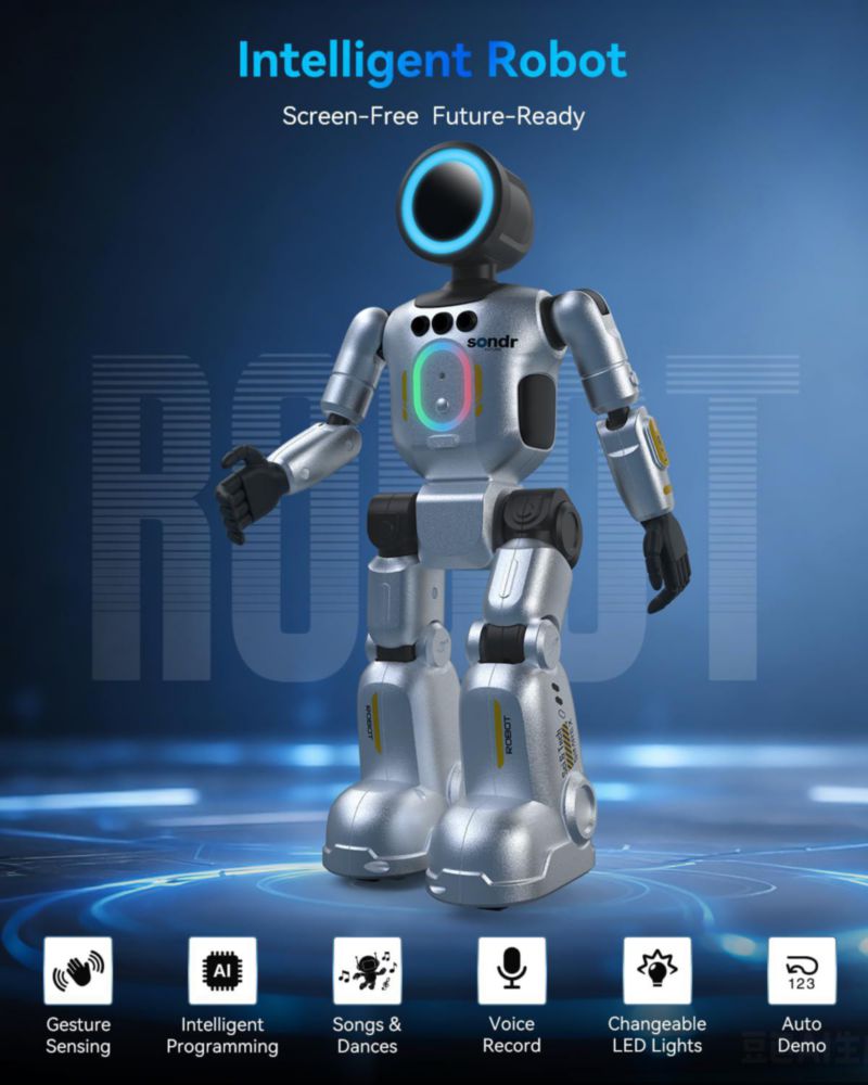 Robot Juguete SIMREX con Control por Gestos y 6 Colores LED