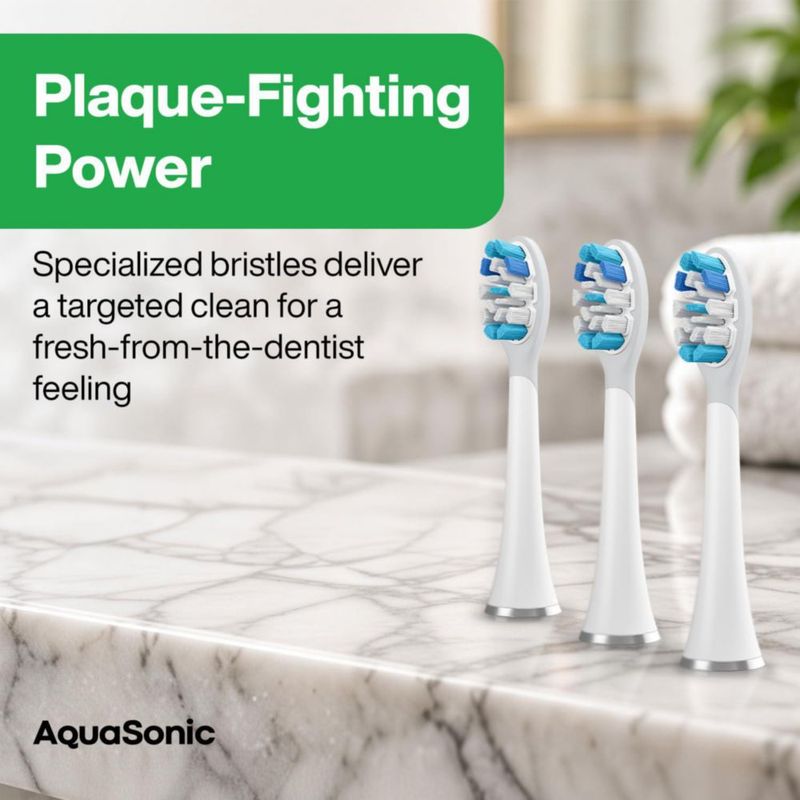 Cabezales de cepillo Aquasonic 8 unidades blanco Control de placa
