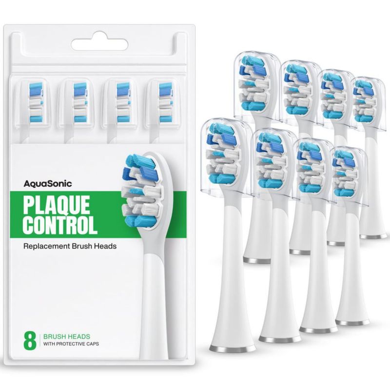 Cabezales de cepillo Aquasonic 8 unidades blanco Control de placa
