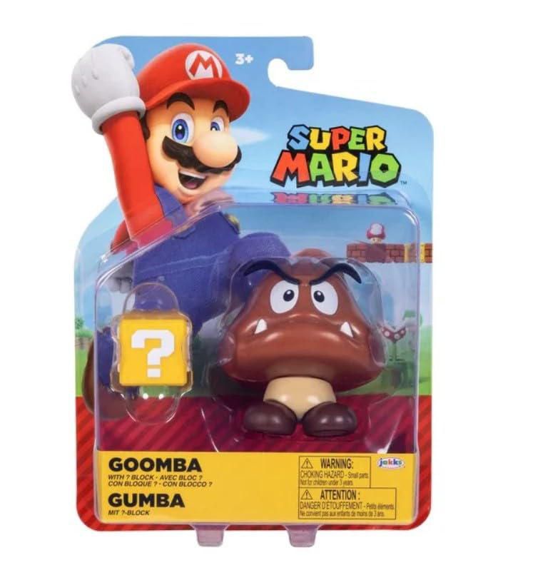 Figura de acción Super Mario Goomba de 10 cm con bloque