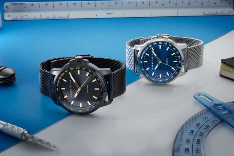 Reloj Perry Ellis Solar 43 mm con Malla Ligera de Acero Gunmetal