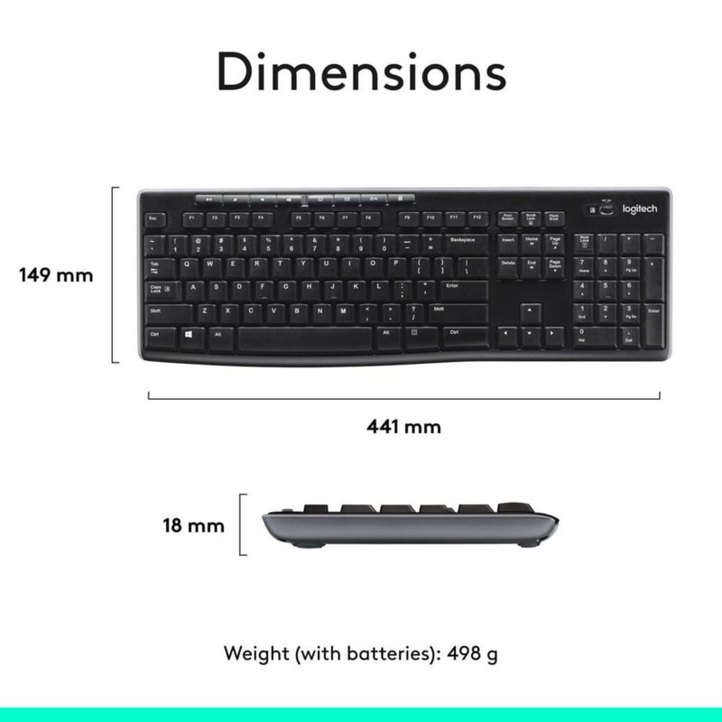 Teclado y ratón inalámbrico Logitech MK270 24 GHz negro