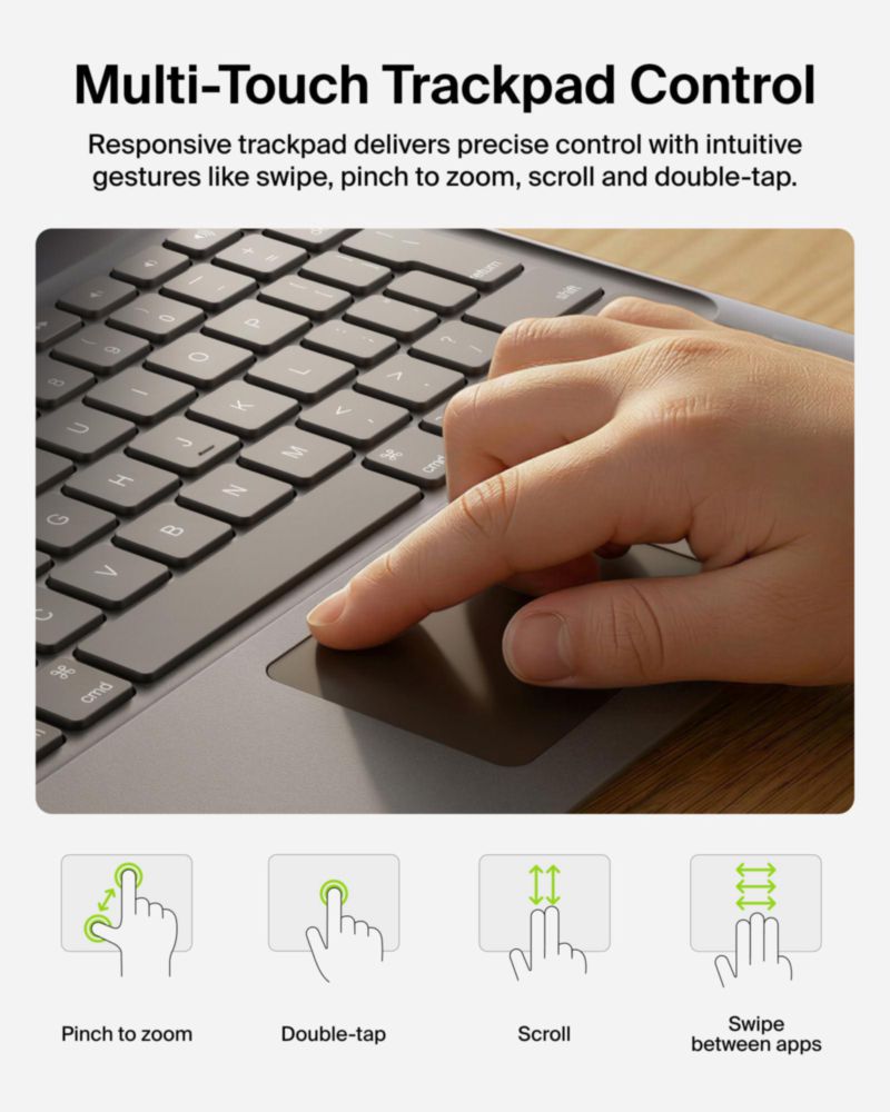 Teclado Belkin para iPad A16 (10ª y 11ª generación) con panel táctil USB‑C