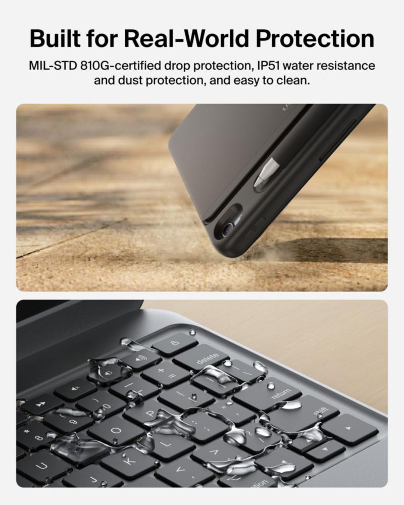 Teclado Belkin para iPad A16 (10ª y 11ª generación) con panel táctil USB‑C