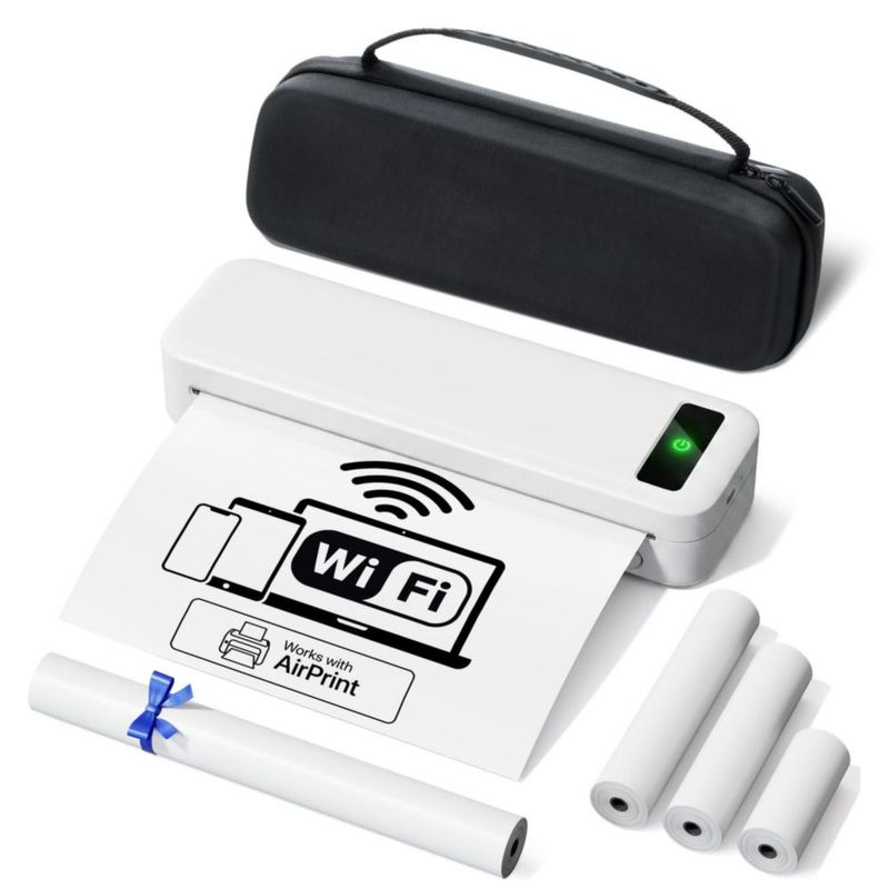 Impresora portátil Wi‑Fi sin tinta AirPrint TATTMUSE 8.5x11 blanco