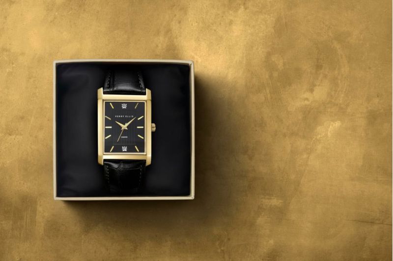Reloj Perry Ellis 31 mm Negro de Cuero Vegano