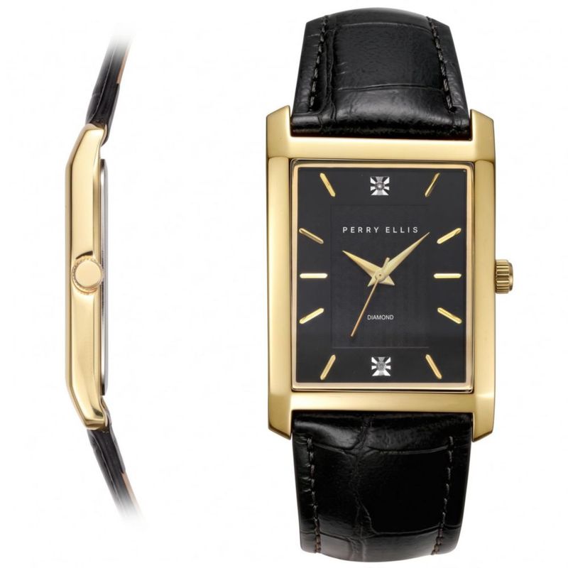 Reloj Perry Ellis 31 mm Negro de Cuero Vegano