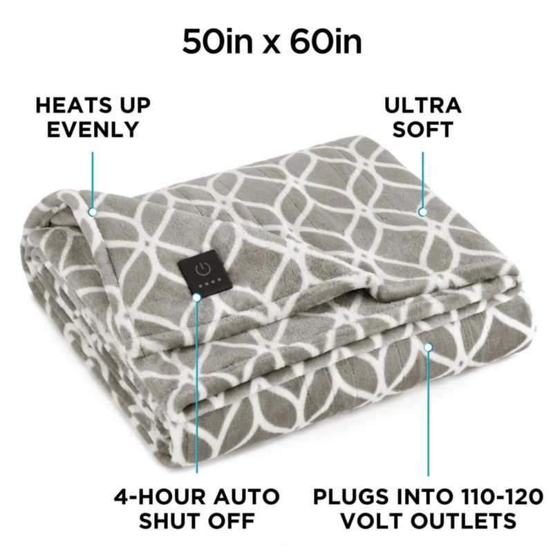 Manta calefactable Brookstone 152 x 127 cm Trama Topo