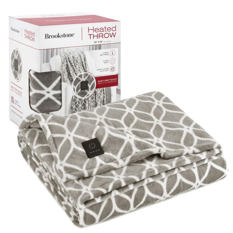 Manta calefactable Brookstone 152 x 127 cm Trama Topo