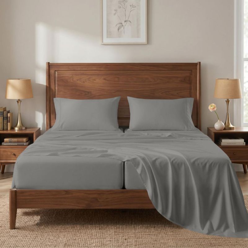 Juego de sábanas LANE LINEN King Split 450TC de algodón satinado