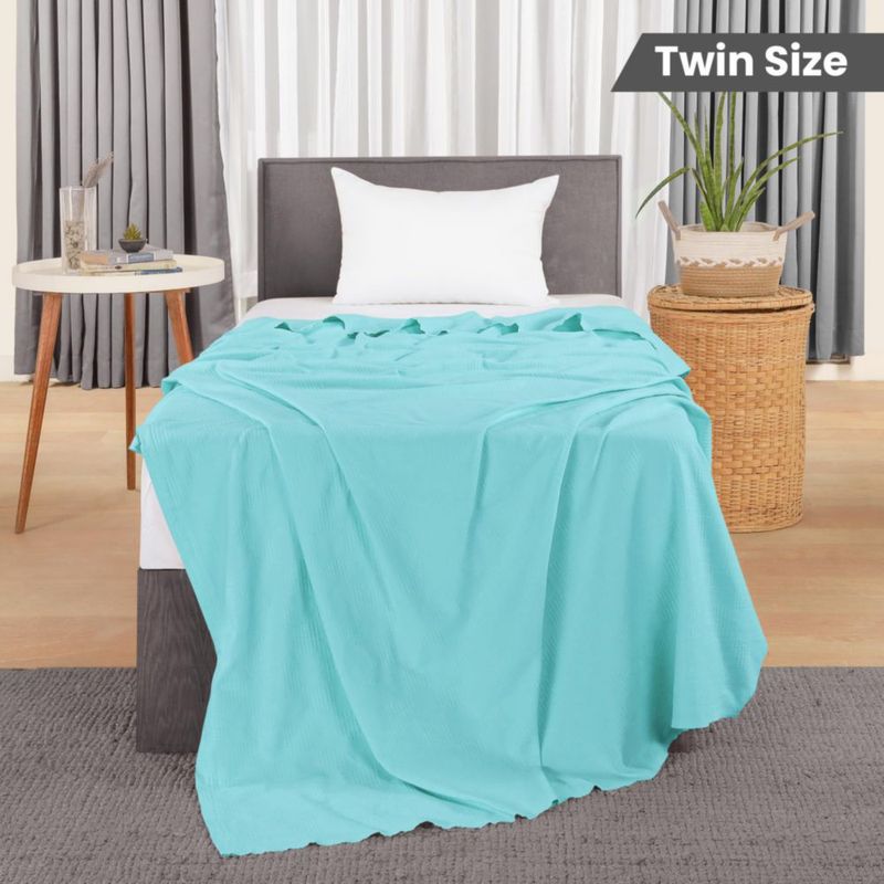 Manta Utopia Bedding Twin 230x180 cm color menta de algodón