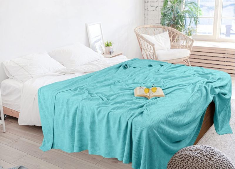 Manta Utopia Bedding Twin 230x180 cm color menta de algodón