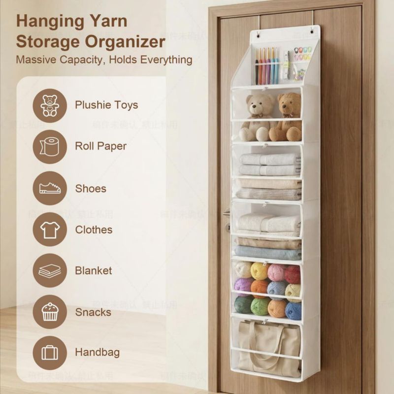 Organizador de hilos WLCSNG de 6 niveles para colocar sobre la puerta