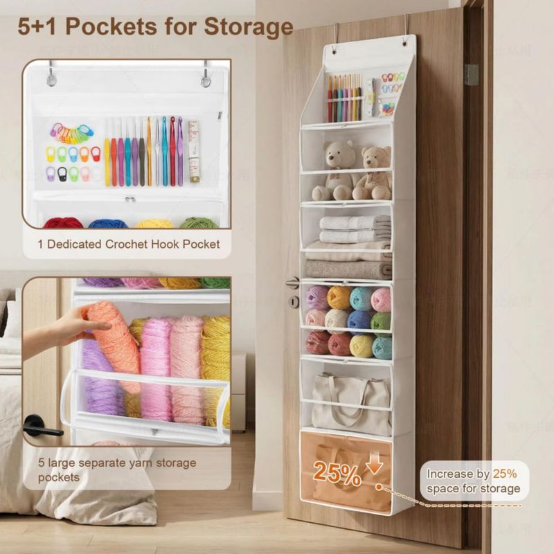 Organizador de hilos WLCSNG de 6 niveles para colocar sobre la puerta