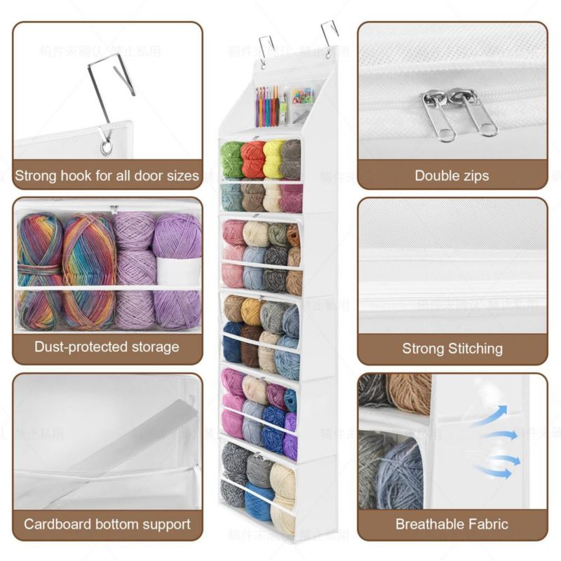 Organizador de hilos WLCSNG de 6 niveles para colocar sobre la puerta