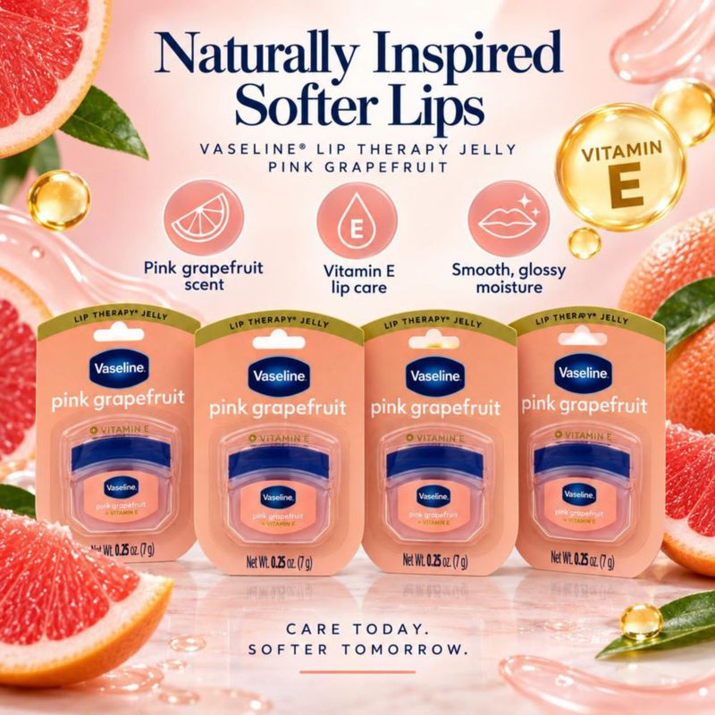 Bálsamo Labial Vaseline Pomelo Rosa 4‑pack 7 g