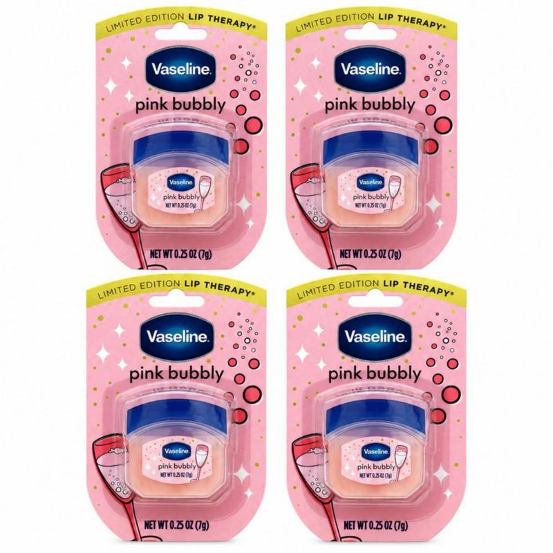 Bálsamo Labial Vaseline Pink Bubbly - Pack de 4 de 7 g cada uno
