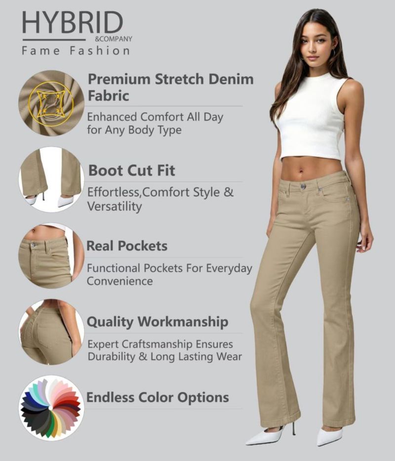 PANTALONES Hybrid & Company P31680FL Caqui Talla 5
