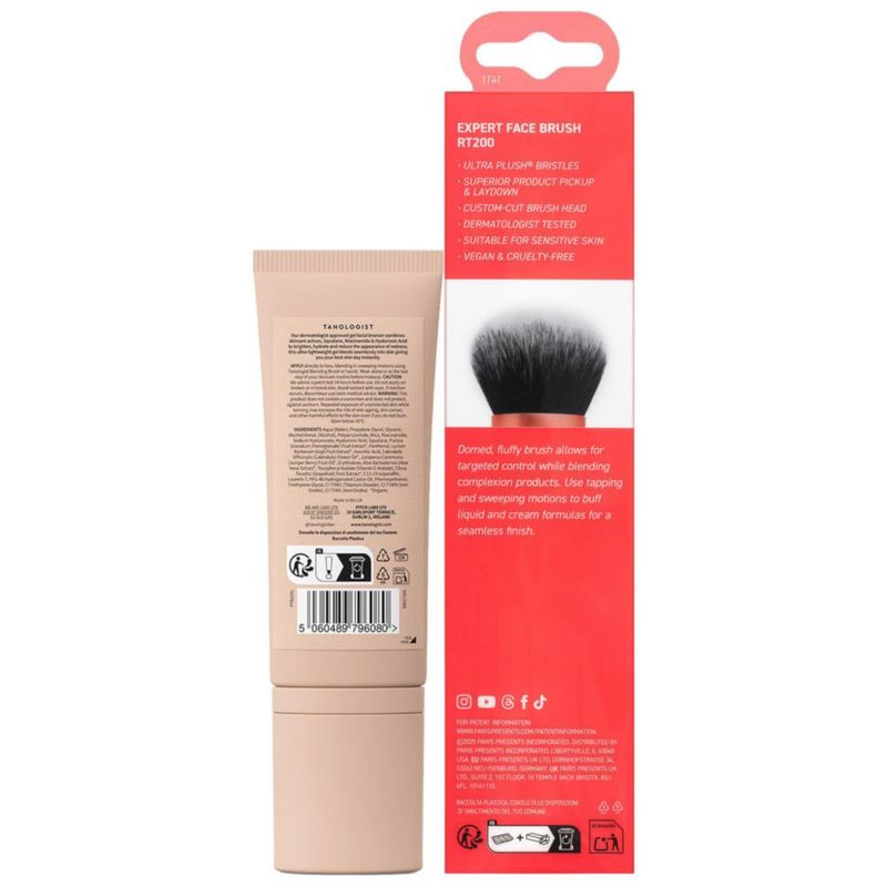 Set de Bronceador Facial Tanologist + Brocha Real Techniques