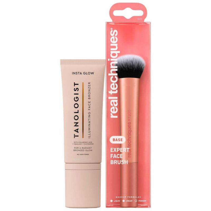 Set de Bronceador Facial Tanologist + Brocha Real Techniques