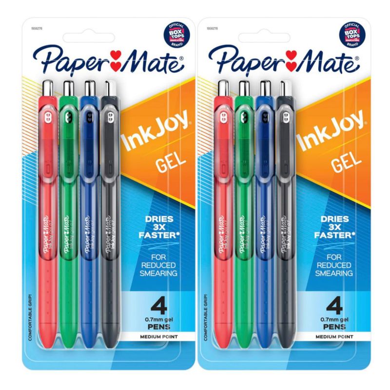 Pack de 8 bolígrafos de gel Paper Mate 07 mm colores surtidos