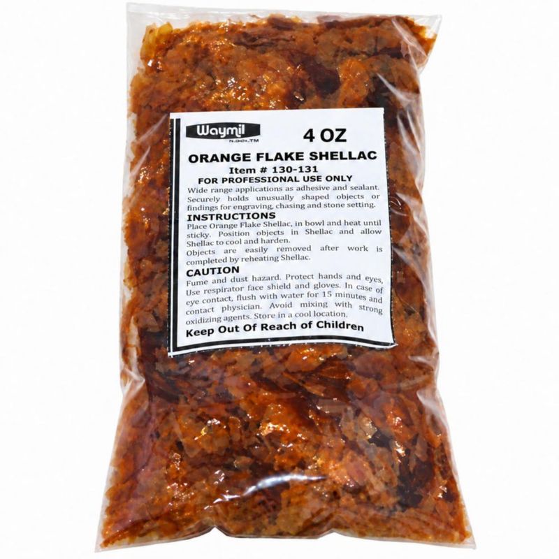 Shellac Waymil 4 oz (113 g) Escamas Naranjas para Joyería