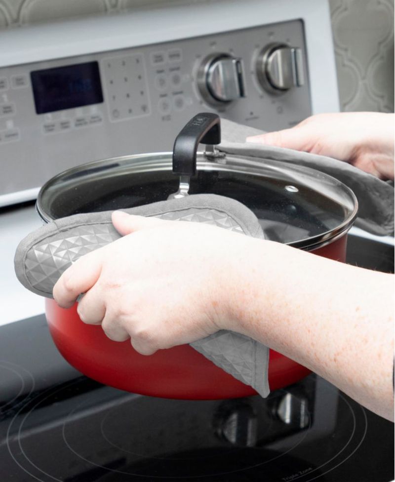 Manoplas T-Fal de silicona 525 °F gris – 2 unidades