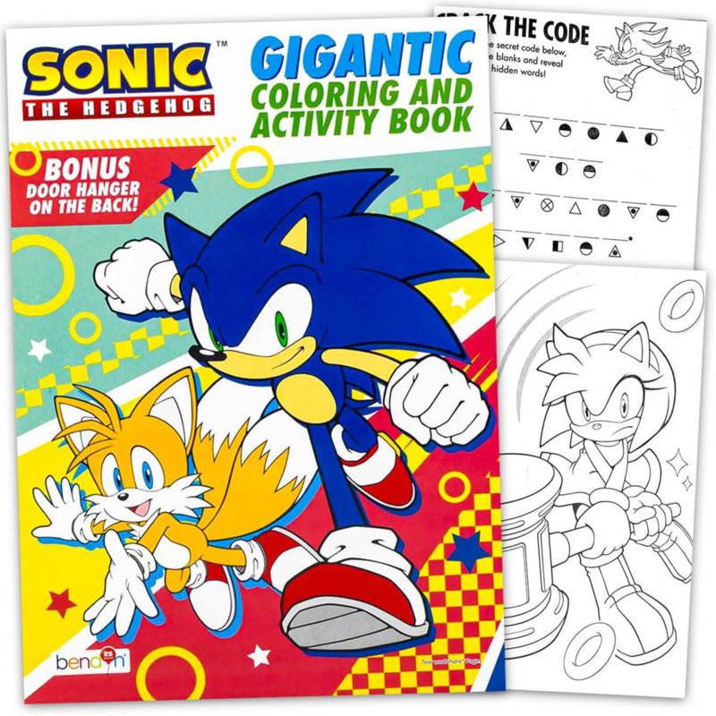 Libro para colorear Sonic The Hedgehog 192 páginas con pegatinas y tatuajes temporales