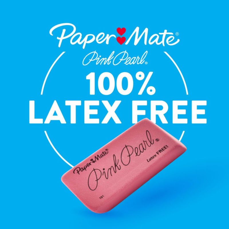 Borrador Paper Mate Pink Pearl sin látex - 9 unidades