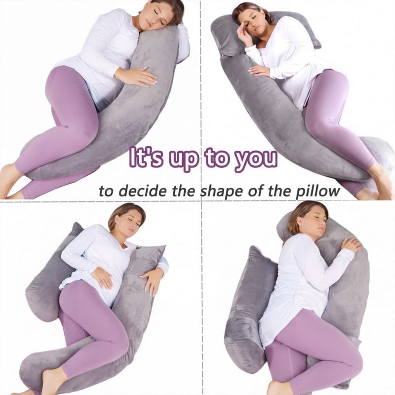 Almohada para Embarazo AMCATON 152 cm Espuma Viscoelástica Gris