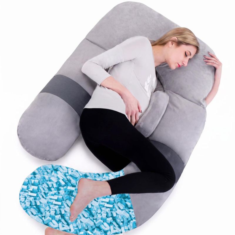 Almohada para Embarazo AMCATON 152 cm Espuma Viscoelástica Gris