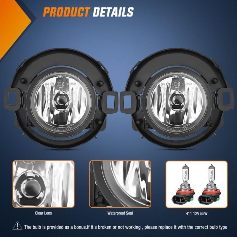 Luz antiniebla Nilight para Nissan Frontier 2010-2019