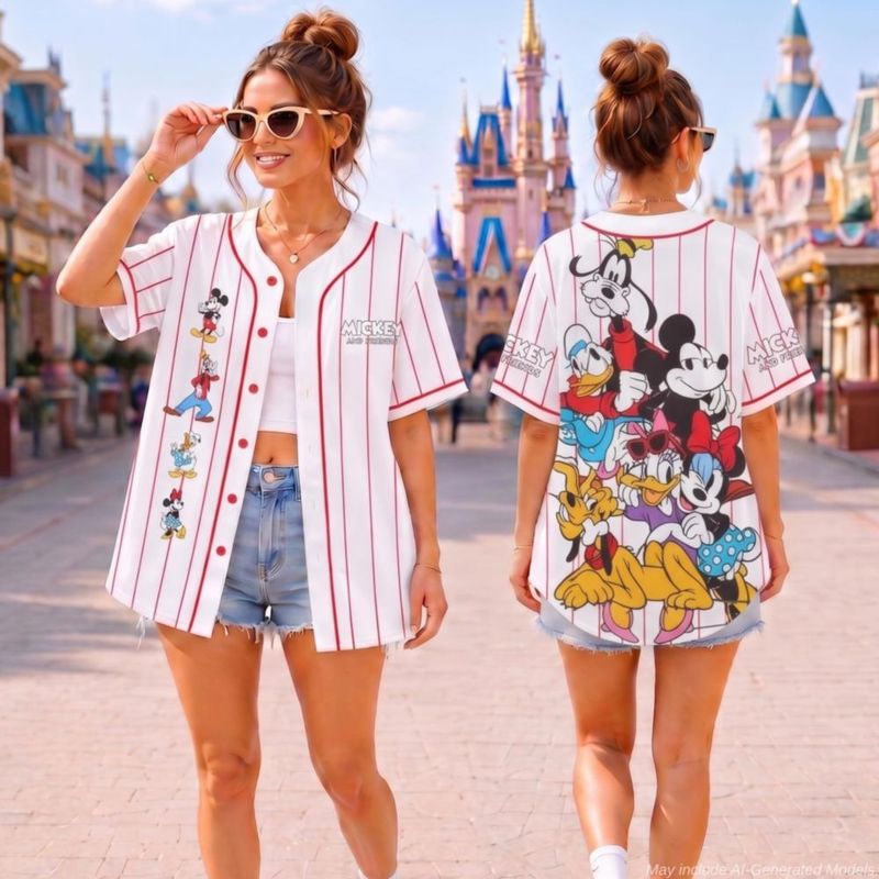 Camiseta Disney para mujer – Jersey de béisbol con diseño gráfico