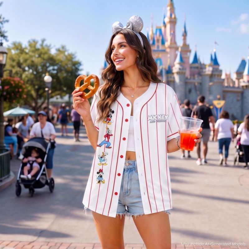 Camiseta Disney para mujer – Jersey de béisbol con diseño gráfico