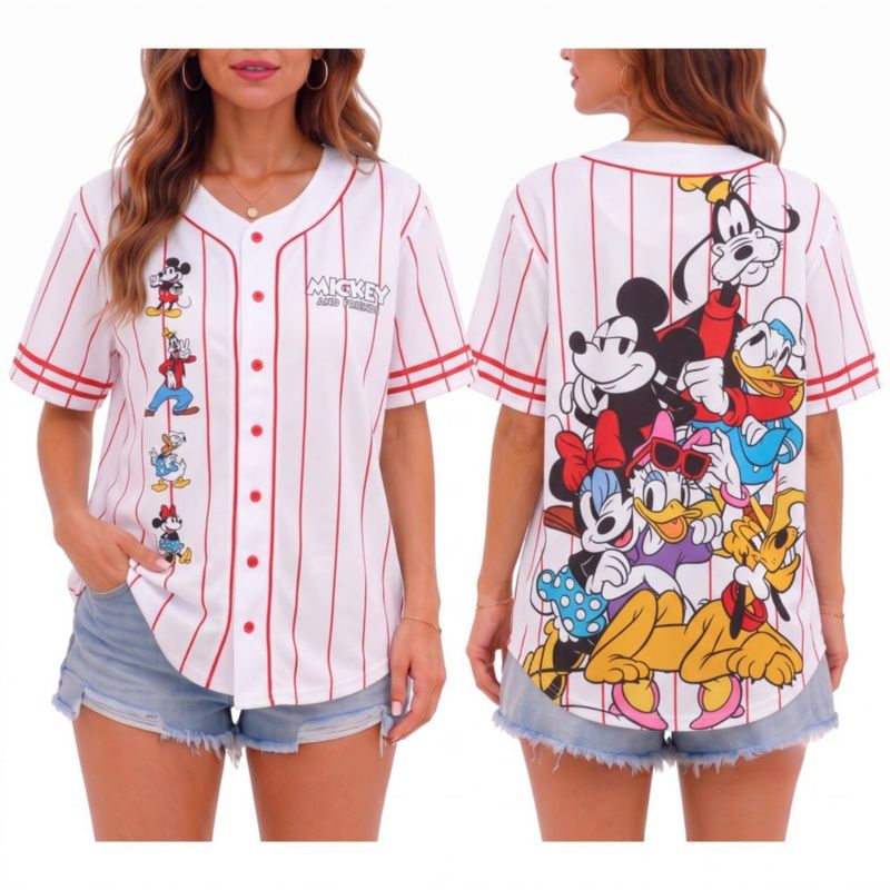 Camiseta Disney para mujer – Jersey de béisbol con diseño gráfico