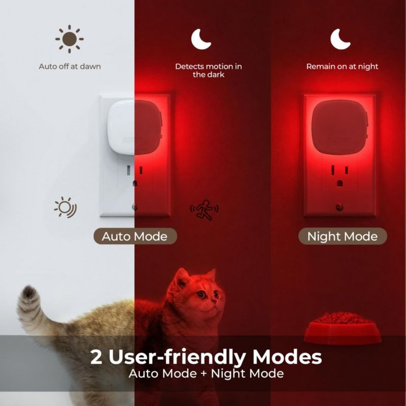 Luz nocturna LED AUVON Pack de 4 con sensor de movimiento 110 V